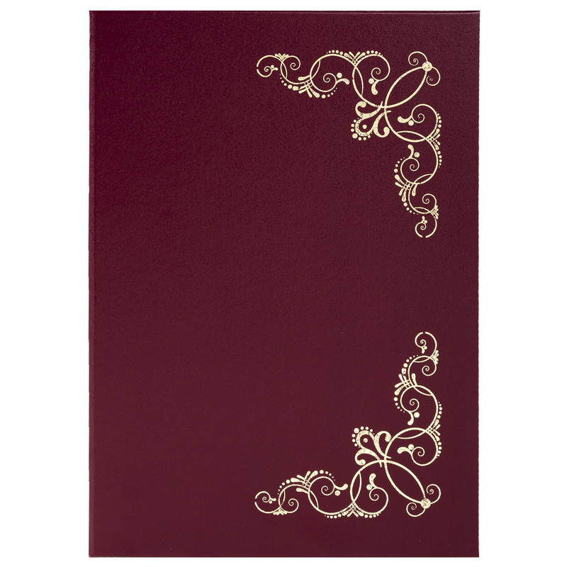 Папка адресная бумвинил А4 с виньеткой, бордовая, STAFF Basic