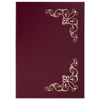 Папка адресная бумвинил А4 с виньеткой, бордовая, STAFF Basic