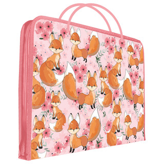 Папка для труда на молнии с ручками ПИФАГОР.Лисы, А4, 1 отдел...