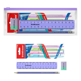 Набор канцелярский Pastel, 4 предмета, в zip-пакете, фиолетов...