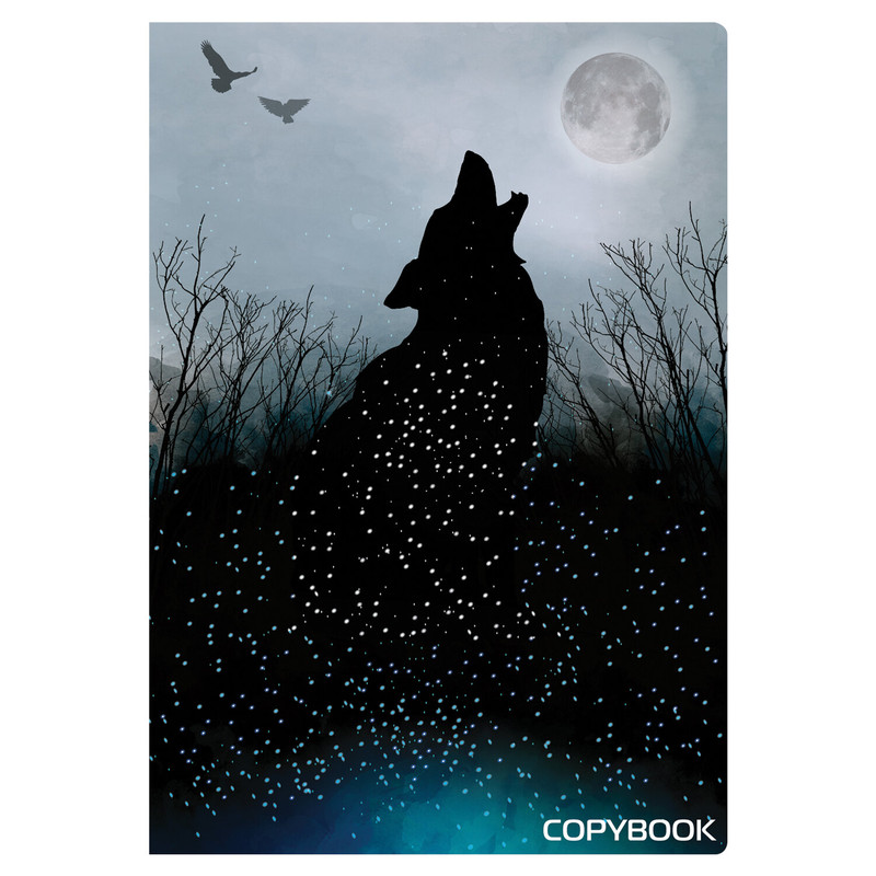 Тетрадь А5, 40 л. в клетку Braubegr.Волк, обложка SoftTouch, сшивка