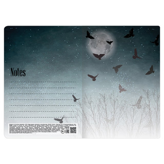 Тетрадь А5, 40 л. в клетку Braubegr.Волк, обложка SoftTouch, сшивка 7