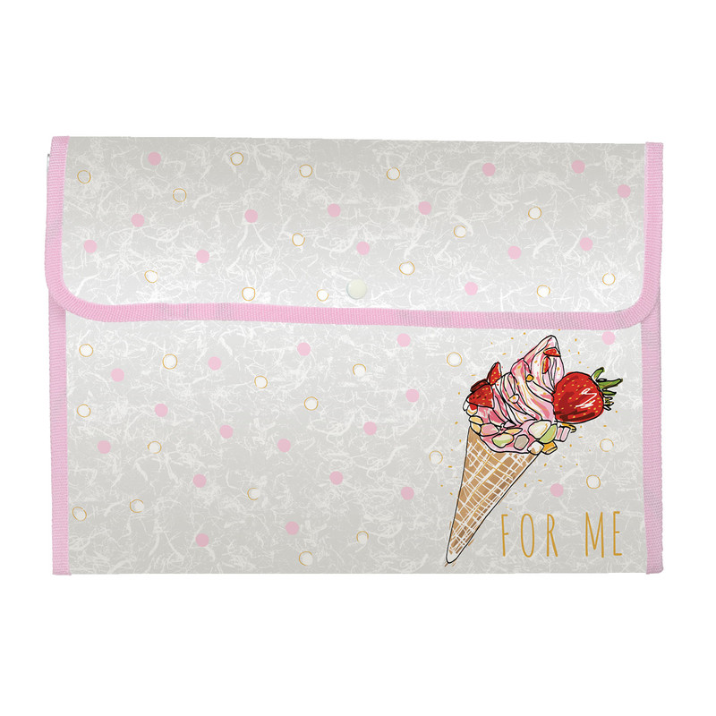 Папка конверт с окантовкой 'Мороженое' А4