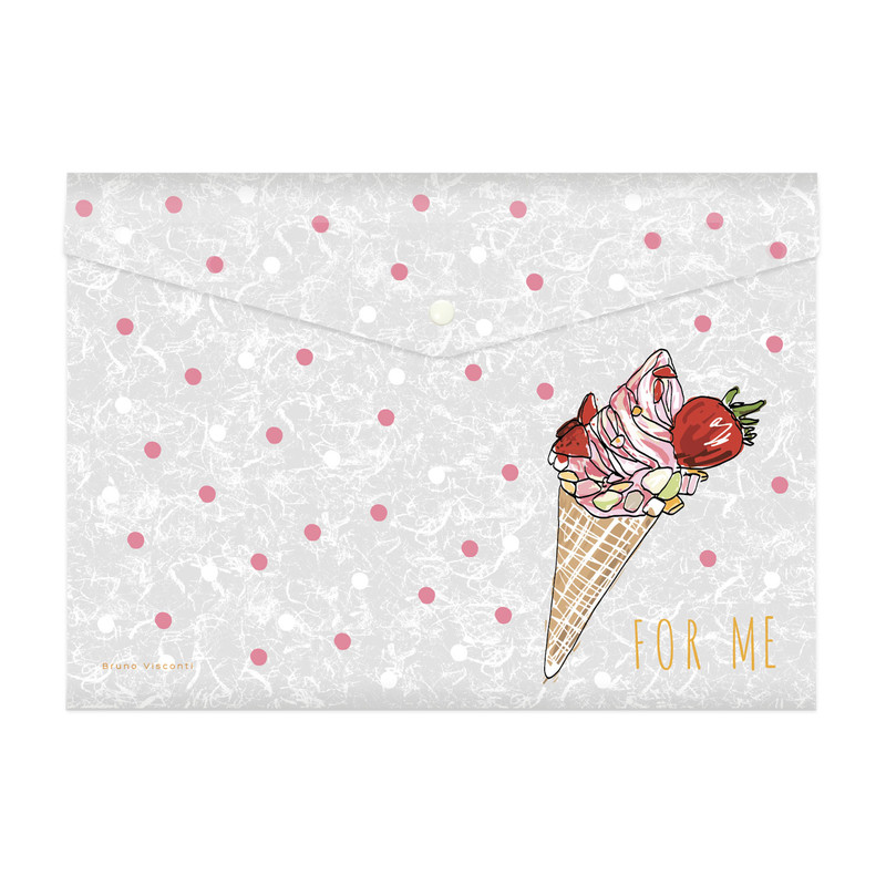 Папка конверт на кнопке 'Мороженое' A4