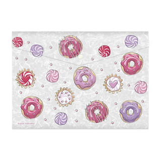 Папка конверт на кнопке 'Пончики' А4