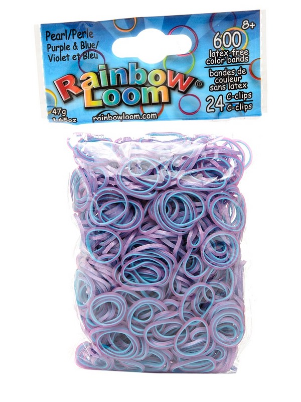 Резиночки для плетения браслетов RAINBOW LOOM 'Перламутр' фиолетово-синий, 600 резиночек