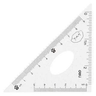 Набор чертежный 4 предмета, малый (линейка 15 см, 2 треугольника, трансп), пластик, ПВХ-чехол в ассортименте 4