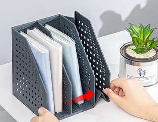 Лоток вертикальный 3 отделения, складной, серый, DELI 2