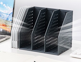 Лоток вертикальный 3 отделения, складной, серый, DELI 3