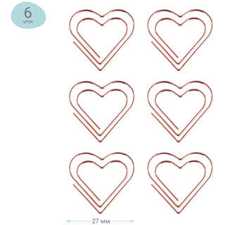 Скрепки фигурные 27мм, 6 шт. Meshu 