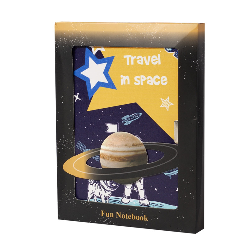 Подарочный блокнот в футляре 16х22 см, 'Космонавт с флажком' Alingar