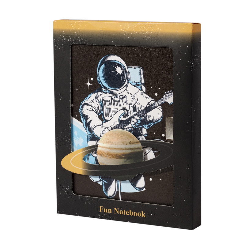 Подарочный блокнот в футляре 16х22 см, 'Космонавт с гитарой' Alingar