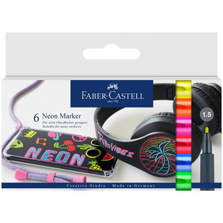 Набор маркеров для декорирования Faber-Castell "Neon" 6 цветов, пулевидный наконечник 1.5 мм