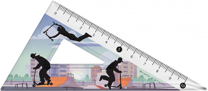 Треугольник 30 градусов HappyGraphix 'Самокаты', пластиковый, Bruno Visconti