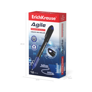 Ручка-роллер ErichKrause.Agile, цвет чернил синий 4