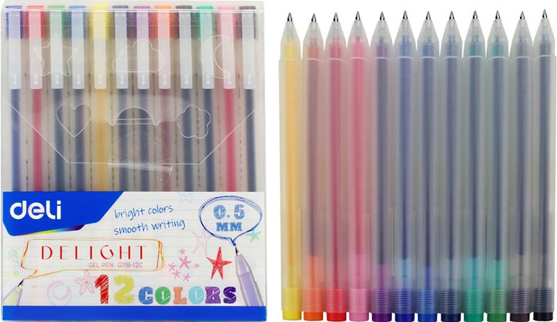 Набор ручек гелевых Delight, 12 цветов