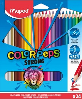 Карандаши цветные 24 цвета, повышенной прочности, пластик, Maped Color'Peps Strong
