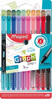 Ручки капиллярные 20 цветов 'Graph Pep's' Maped