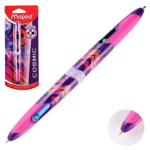 Ручка шариковая 'Cosmic Teens' автомат. двухсторонняя (4 цвета) Maped