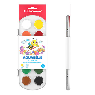 Краски акварельные 12 цветов, медовые, Erich Krause 4