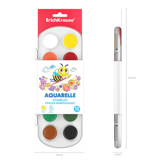 Краски акварельные 12 цветов, медовые, Erich Krause 6