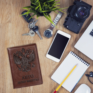 Обложка для автоавтодокументов, полиуретан под кожу, STAFF 7