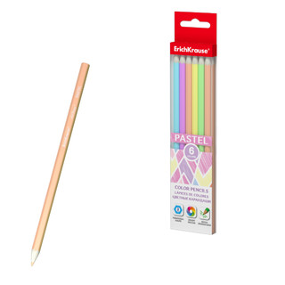 Цветные карандаши 6 цветов, шестигранные, ErichKrause Inspiration Pastel