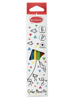 Цветные карандаши 6 цветов, трехгранные, 'Color Pencils'