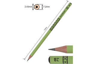 Карандаш чернографитный 2B круглый, корпус с принтом, ассорти...