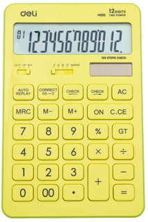 Калькулятор настольный Deli Touch, 12 разрядов, EM01551, жёлтый