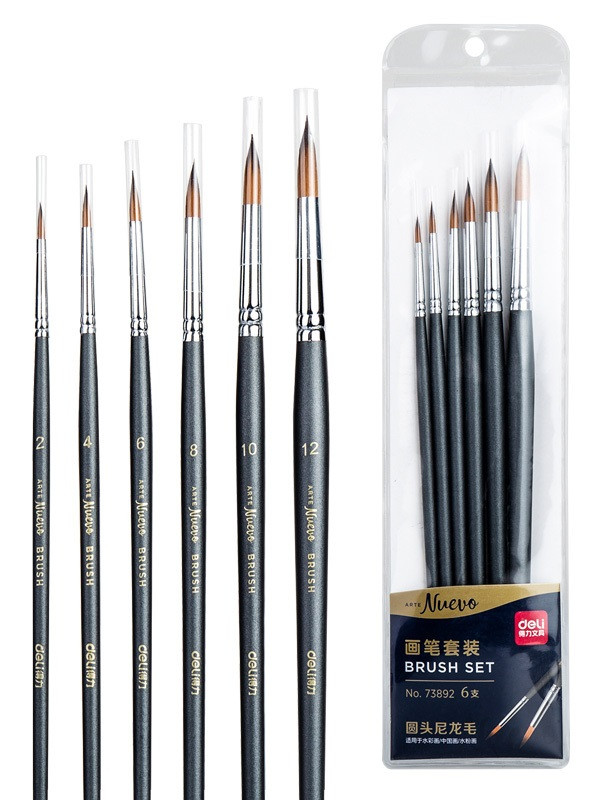 Набор кистей из нейлона Deli. Nuevo, 6 кистей