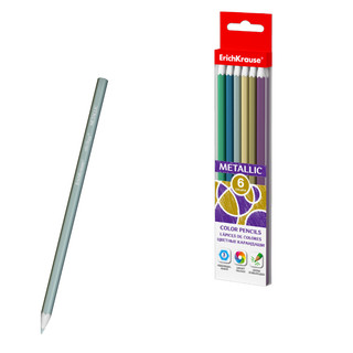 Цветные карандаши 6 цветов, шестигранные, ErichKrauseR Inspiration Metallic 