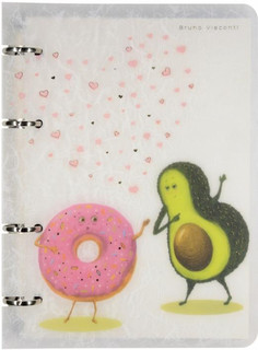 Тетрадь со сменным блоком 'Авокадо и пончик' 80 листов, клетка, Bruno Visconti