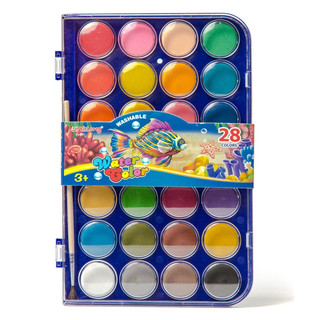 Акварель медовая (меловая), 28 цветов, с кистью, 'Animal' Yalong 1