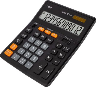 Калькулятор настольный Deli, 12 разрядов, EM888, чёрный 3