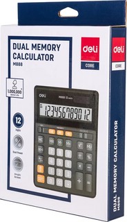 Калькулятор настольный Deli, 12 разрядов, EM888, чёрный 5