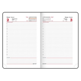 Ежедневник на 2023г А5, 138x213 мм, Brauberg.Control, под кожу, красный 12