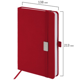 Ежедневник на 2023г А5, 138x213 мм, Brauberg.Control, под кожу, красный 2