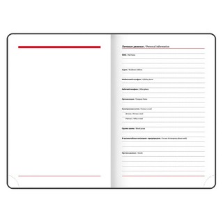 Ежедневник на 2023г А5, 138x213 мм, Brauberg.Control, под кожу, красный 6