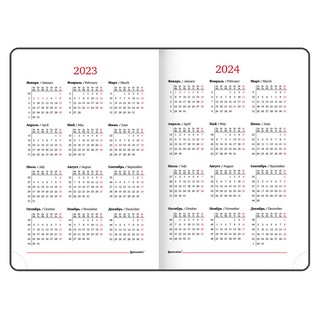 Ежедневник на 2023г А5, 138x213 мм, Brauberg.Control, под кожу, сиреневый 7