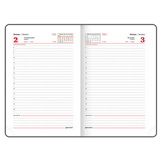 Ежедневник на 2023г А5, 138x213 мм, Brauberg.Legend, под кожу, серый 12