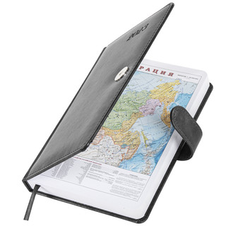 Ежедневник на 2023г А5, 138x213 мм, Brauberg.Legend, под кожу, серый 3