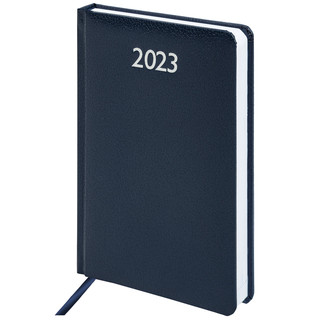 Ежедневник на 2023г А5, 138x213 мм, Brauberg.Profile, балакрон, синий