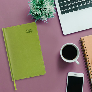 Ежедневник на 2023г А5, 138x213 мм, Brauberg.Rainbow, под кожу, зеленый 13