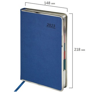 Ежедневник на 2023г А5, 148х218 мм Galant.Infinity, под кожу, синий 2