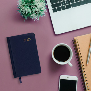 Ежедневник на 2023г А6, 100х150 мм, Brauberg.Select, балакрон, синий 12