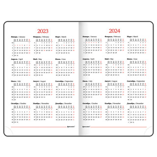 Ежедневник на 2023г А6, 100х150 мм, Brauberg.Select, балакрон, синий 6