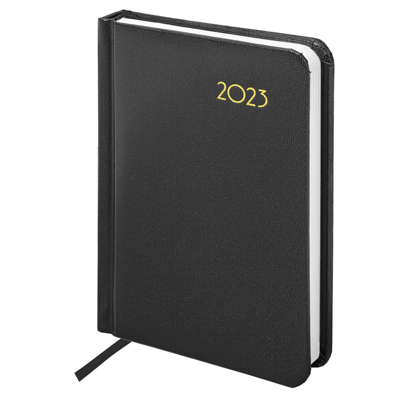 Ежедневник на 2023г А6, 100х150 мм, Brauberg.Select, балакрон, черный