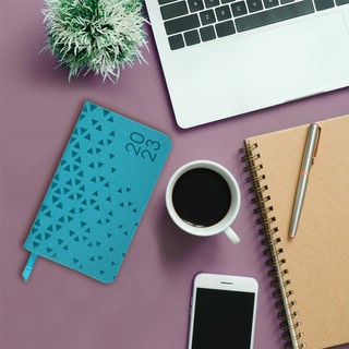 Ежедневник 2023г А6, 95х155 мм, Brauberg.Glance, под кожу, бирюзовый 14