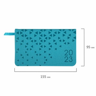 Ежедневник 2023г А6, 95х155 мм, Brauberg.Glance, под кожу, бирюзовый 2
